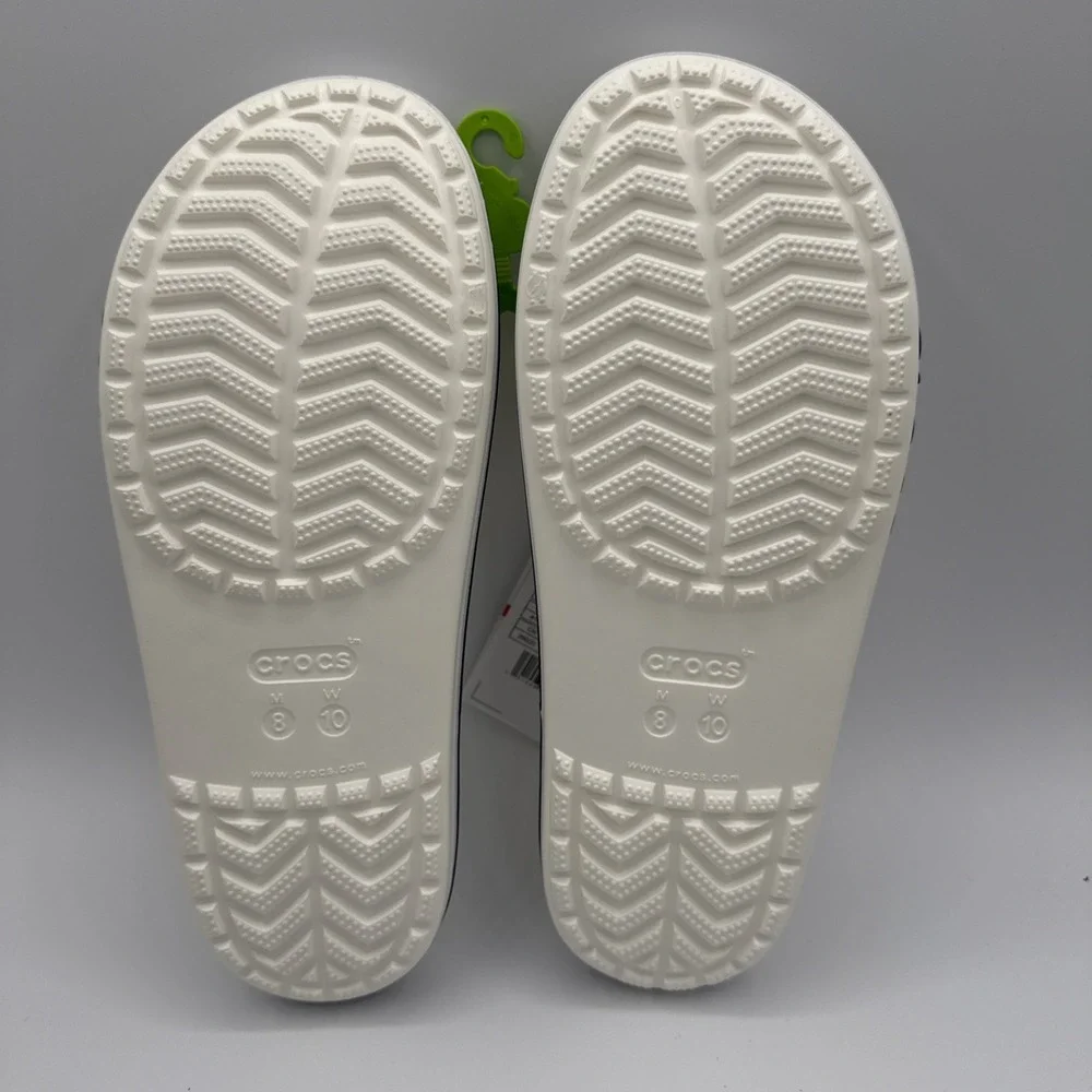 CROCS 205392-126 Unisex-Adults Bayaband Slides in White/Navy - M 8 / W 10‎
